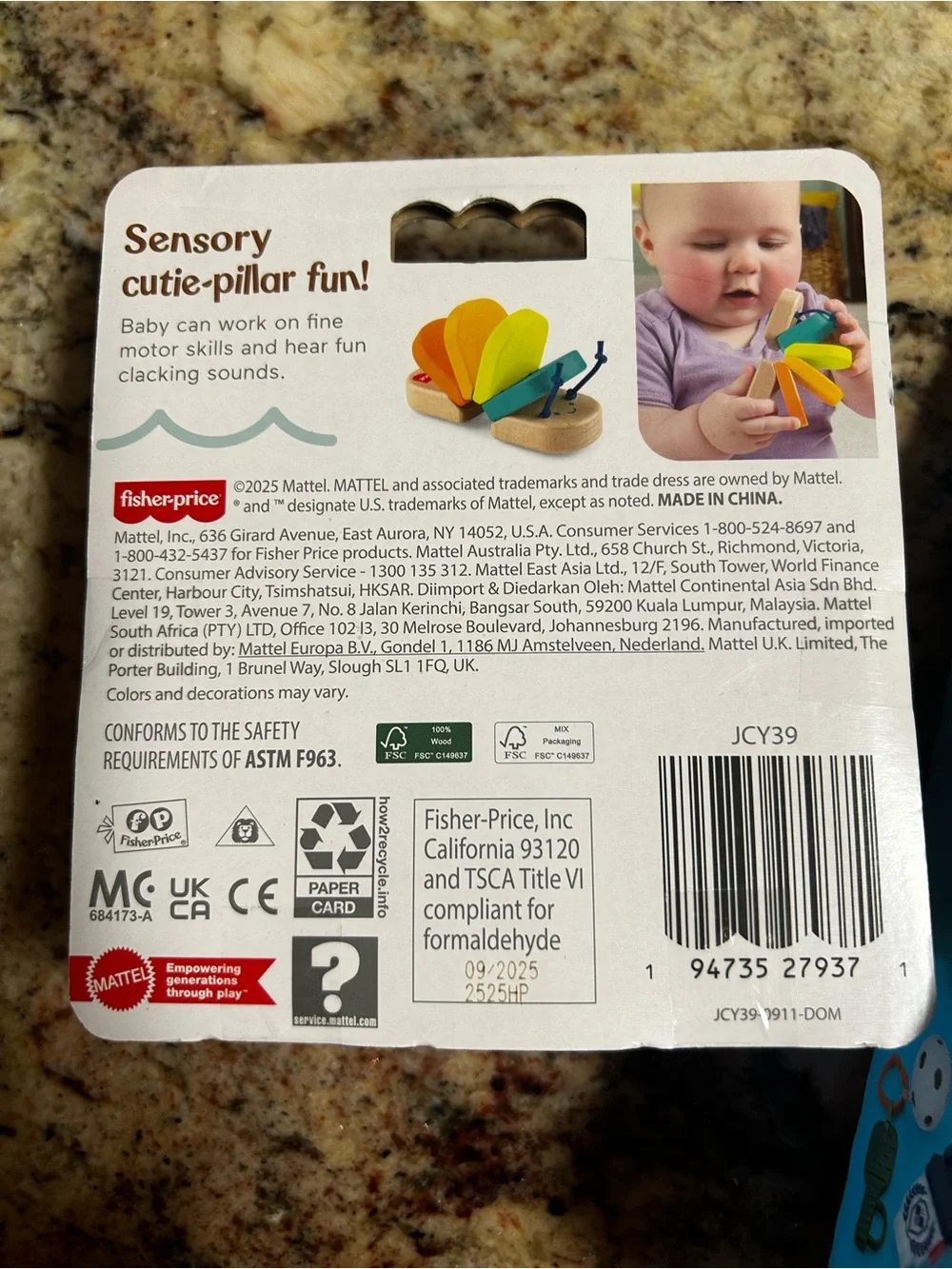 NIB Fisher-Price 2 Toy Set Pickleball Teether & Toy Set & Wooden Clacker Baby